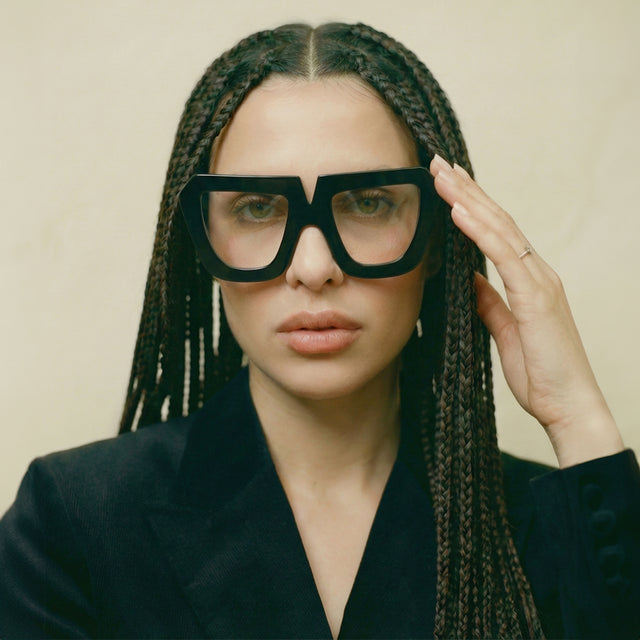 Montatura Odette Nero in acetato – Ernesto Alaimo