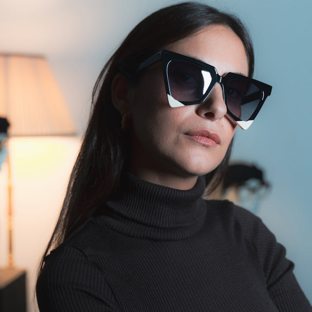 Occhiali da sole Amal Nero e Beige in acetato – Ernesto Alaimo