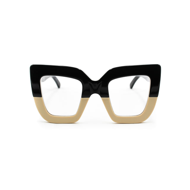Montatura Kalsa Nero e Beige in acetato – Ernesto Alaimo