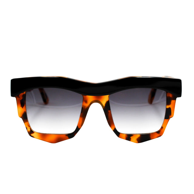 Occhiali da sole Rula Nero e Arancio Tartarugato in acetato – Ernesto Alaimo