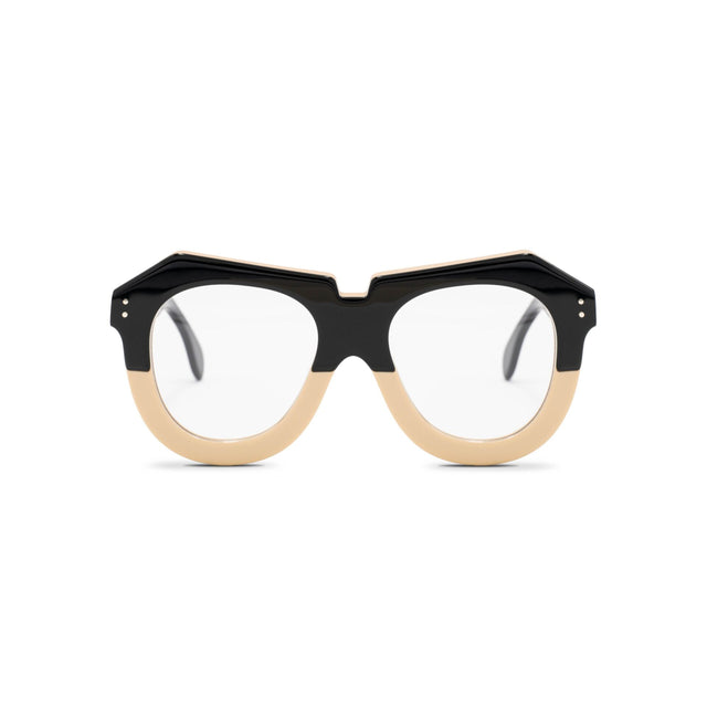 Montatura Hanami Nero e Beige in acetato – Ernesto Alaimo