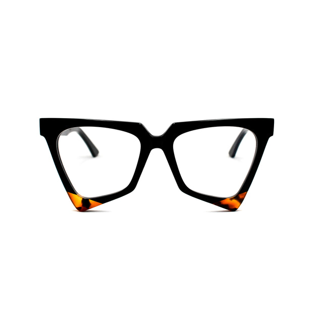 Montatura Amal Nero e Arancio in acetato – Ernesto Alaimo