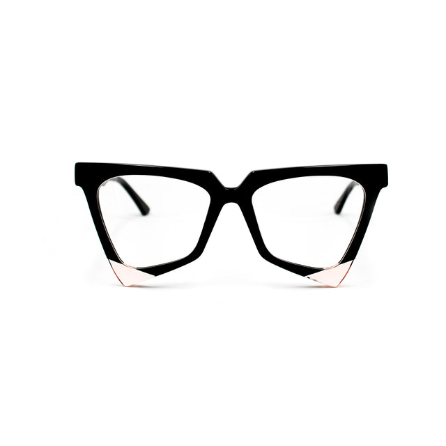 Montatura Amal Nero e Rosa in acetato – Ernesto Alaimo