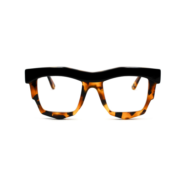 Montatura Rula Nero e Arancio Tartarugato in acetato – Ernesto Alaimo
