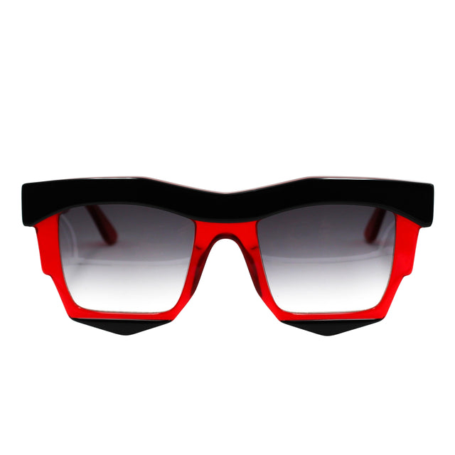 Occhiali da sole Rula Nero e Rosso in acetato – Ernesto Alaimo